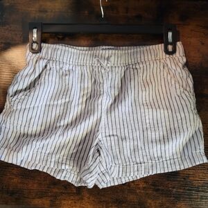 Old Navy Girls Pinstripe Shorts - White and Navy Blue